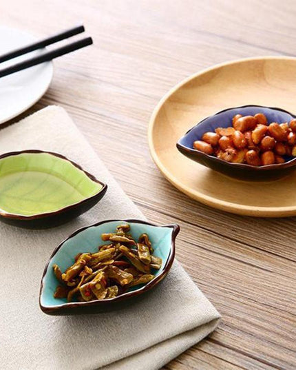 Leaf-Shaped Ceramic Serving Bowls - Set of 2