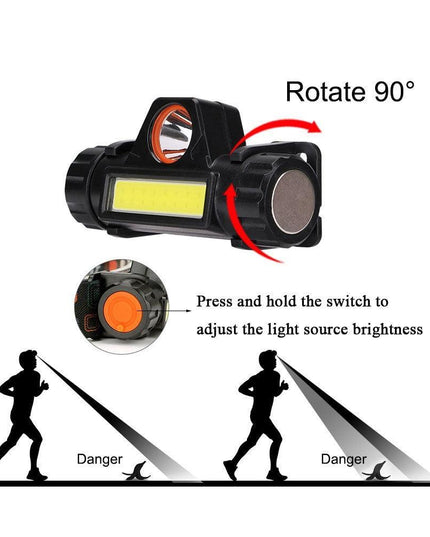 Compact Adventure COB Headlamp with Customizable Lighting and Comfort Fit