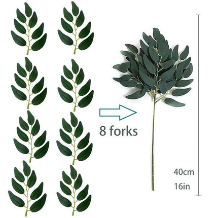 Set of 10 Realistic Eucalyptus Leaf Stems - Perfect for Home and Wedding Decor