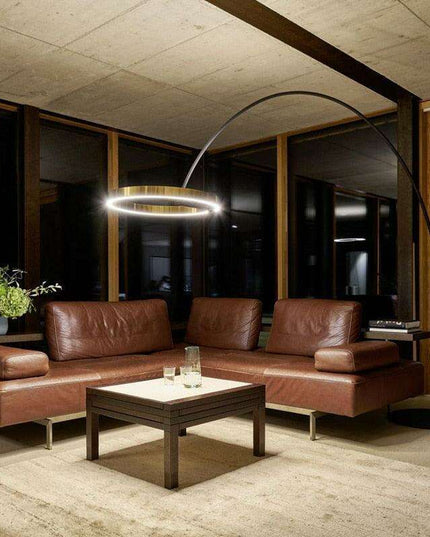 Sleek Circular LED Floor Lamp - Illuminate Your Space with Contemporary Style