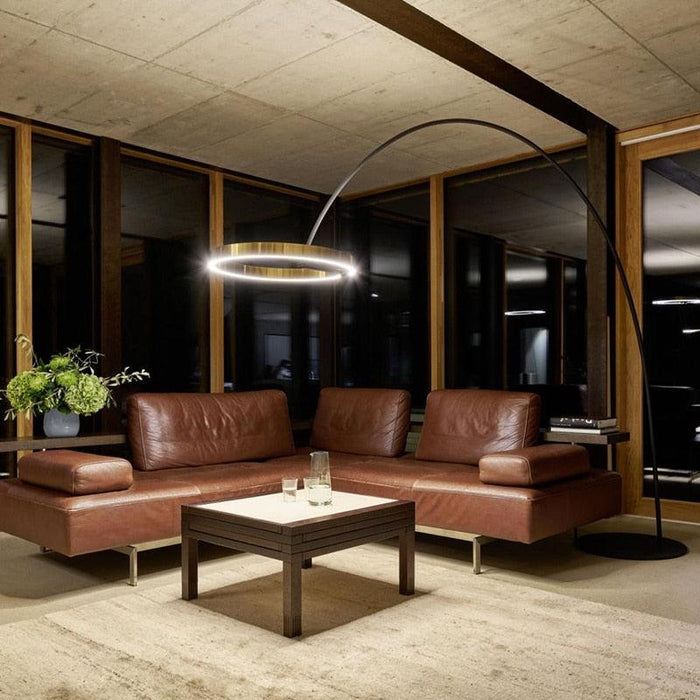 Sleek Circular LED Floor Lamp - Illuminate Your Space with Contemporary Style