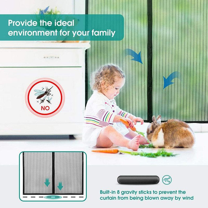 Summer Magnetic Mosquito Screen Door - Premium Anti-Insect Mesh Curtain with Automatic Closure