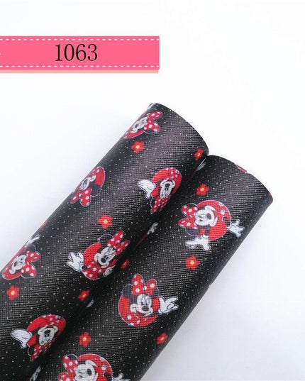 Cartoon-Inspired Faux Leather Craft Rolls - Set of 2 - 20x134cm Each