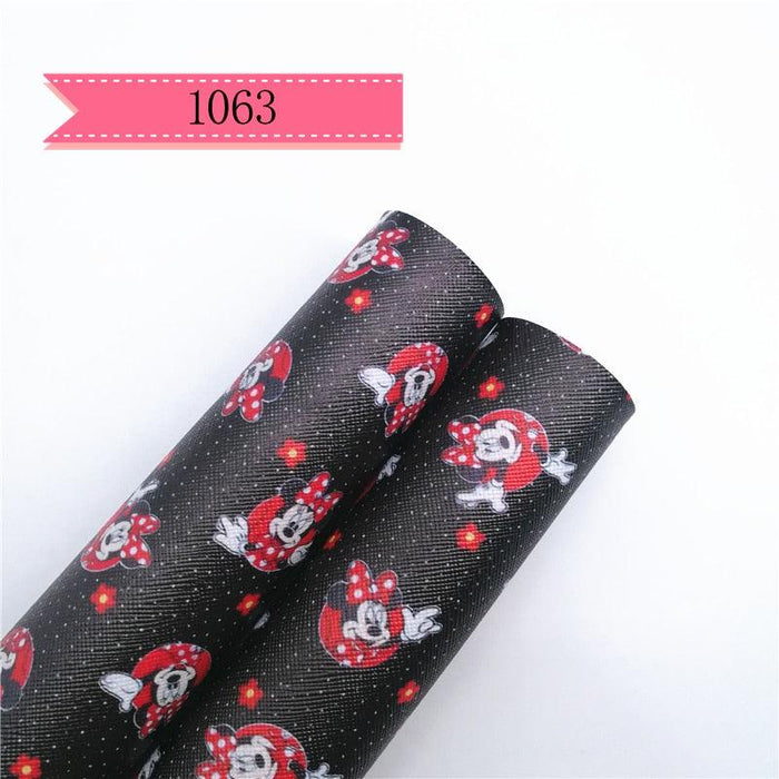Cartoon-Inspired Faux Leather Craft Rolls - Set of 2 - 20x134cm Each