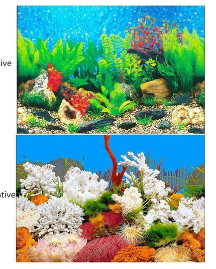 Captivating 3D Underwater Scene Aquarium Sticker Poster for Stunning Tank Makeover