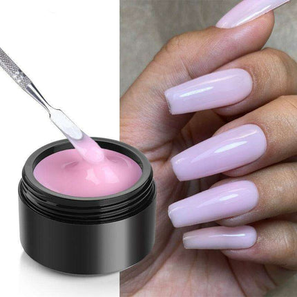 At-Home Salon Nail Extension Kit – Milky White UV Builder Gel for Professional Results