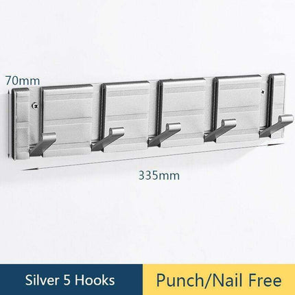 Stylish Grey Aluminum Wall Hooks for Modern Home Organization