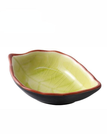 Elegant Leaf-Shaped Ceramic Condiment Dish Set for Stylish Serving