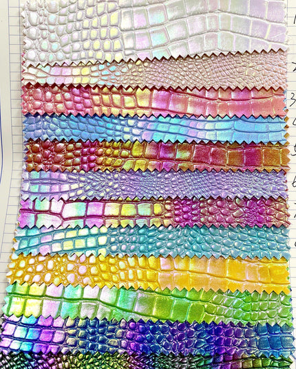 Vibrant Metallic Crocodile Textured Faux Leather Crafting Kit