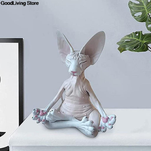 Miniature Buddha Cat Figurine for Mindful Moments