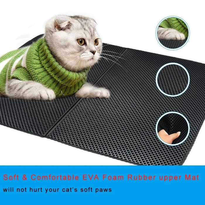 Waterproof Cat Litter Mat with Double Layer Design for Feline Hygiene