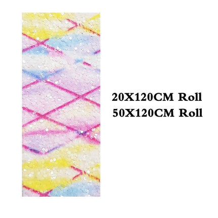 Glittering Rhombic Faux Leather Craft Roll - Ideal for Stylish Hair Accessories and Festive Creations