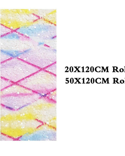 Glittering Rhombic Faux Leather Craft Roll - Ideal for Stylish Hair Accessories and Festive Creations