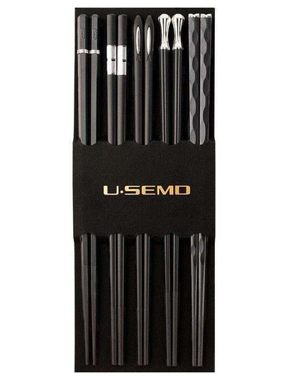 Stylish Eco-Friendly Stainless Steel Sushi Chopsticks Collection - Set of 10