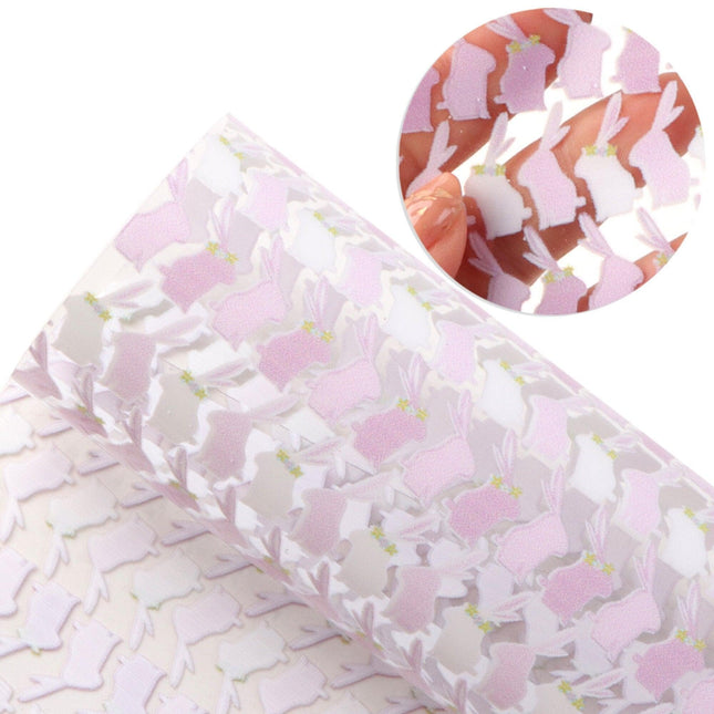 Bunny Egg Design Faux Leather Craft Sheets for Creative DIY Projects