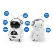 Charming Multilingual Mini Robot Buddy with Interactive Features