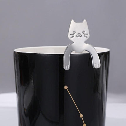 Whimsical Cat-Inspired Stainless Steel Spoon Set in Stylish Tones
