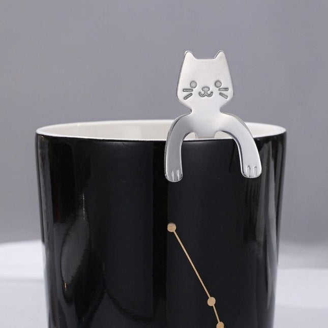 Whimsical Cat-Inspired Stainless Steel Spoon Set in Stylish Tones