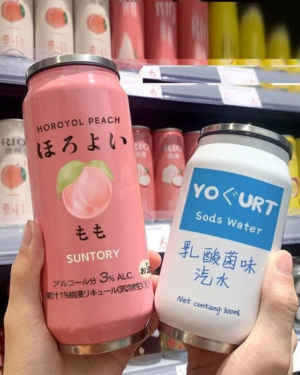 Stylish Stainless Steel Insulated Water Bottle with Colorful Straw - 350ml & 500ml Options