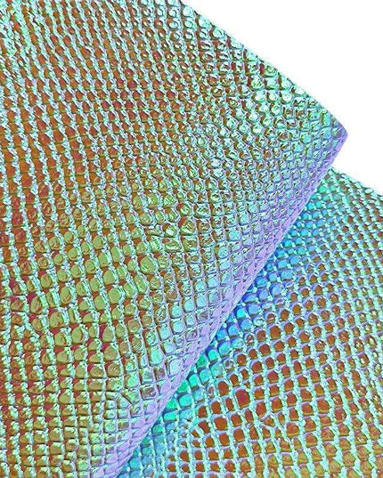 Iridescent Python Scale Holographic PU Fabric - Unleash Your Creative Potential