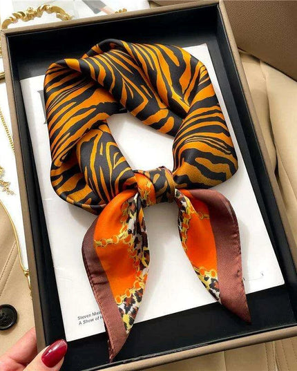 Elegant Leopard Print Silk-like Scarf: Elevate Your Style Game