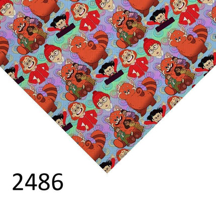 Cartoon-Inspired Faux Leather Crafting Sheet for Creative DIY Projects