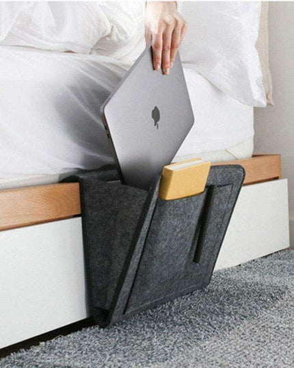 Felt Bedside Storage Pouch - Chic Organizer for Remote, Phone, and Glasses
