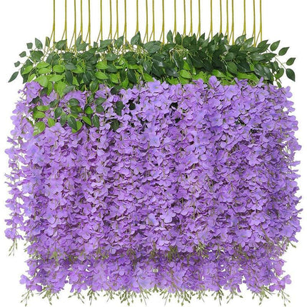 36-Piece Realistic Wisteria Floral Vines for Elegant Weddings and Home Decor