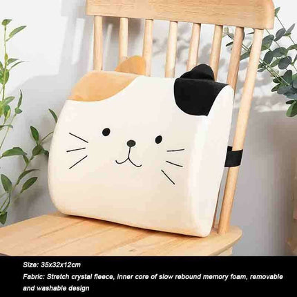 Adorable Cartoon Cat Memory Foam Desk Cushion - Ergonomic Comfort for Your Workspace