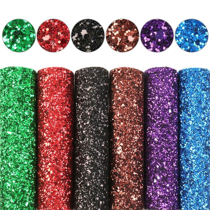 Sparkling Faux Leather DIY Craft Kit: Shimmering Fabric Collection for Creative Projects