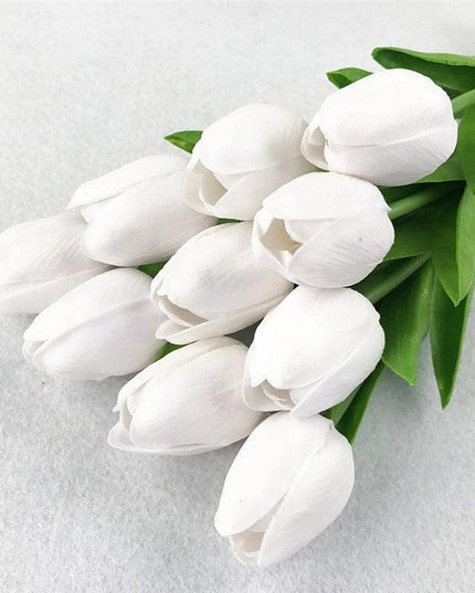 Realistic Tulip Flower Arrangement: 10 Lifelike Faux Blooms for Effortless Elegance