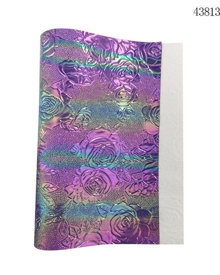 Elegant Rose Embossed Faux Leather Craft Sheets for Creative Projects