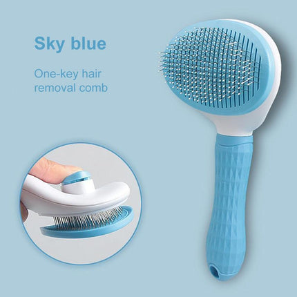 Ergonomic Long-Hair Dog Grooming Brush for Gentle Care