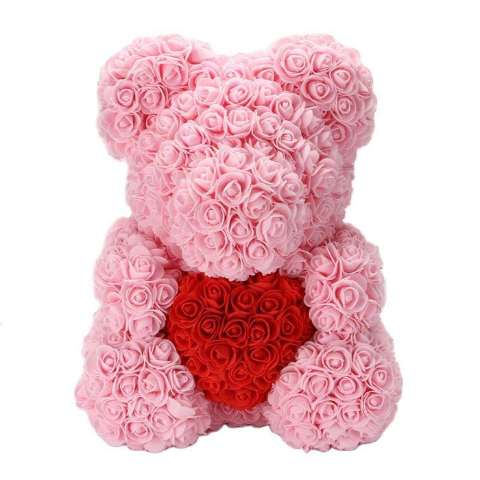 25/40CM Romantic Teddy Rose Bear with Artificial Flowers - Perfect Gift for Women on Special Occasions