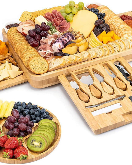 Elegant Bamboo Cheese Serving Board Set - Premium Entertaining Essentials