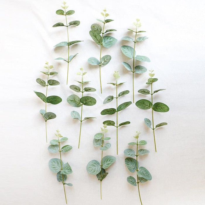 Elegant Faux Eucalyptus Leaf Bundle - Set of 10 for Chic Home Decorating