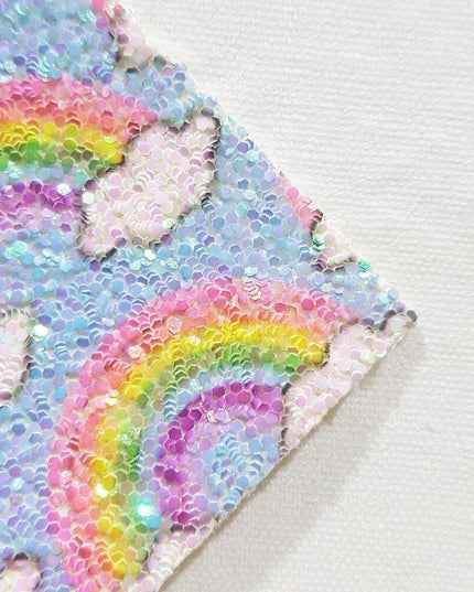 Vibrant Rainbow Faux Leather Sheets: Colorful Crafting Material for Creative Projects
