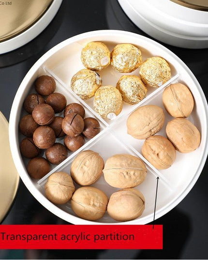 Elegant Ginkgo Leaf Ceramic Serving Tray with Stylish Metal Accents