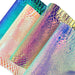 Crocodile Stripe Embossed Holographic Faux Leather Roll