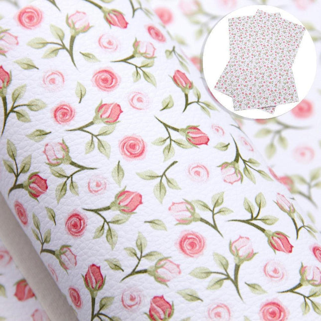 Floral Lychee Blossom Synthetic Leather Crafting Sheet - 20x33cm