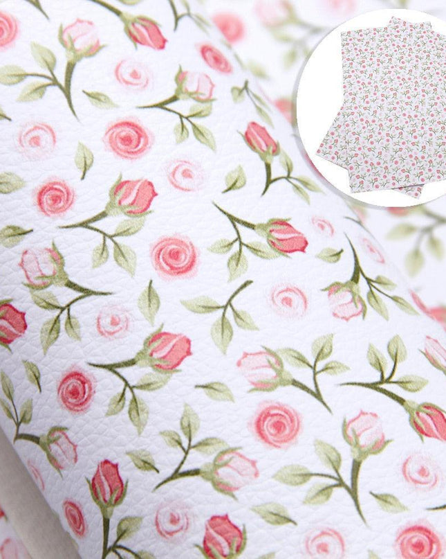 Floral Lychee Blossom Synthetic Leather Crafting Sheet - 20x33cm