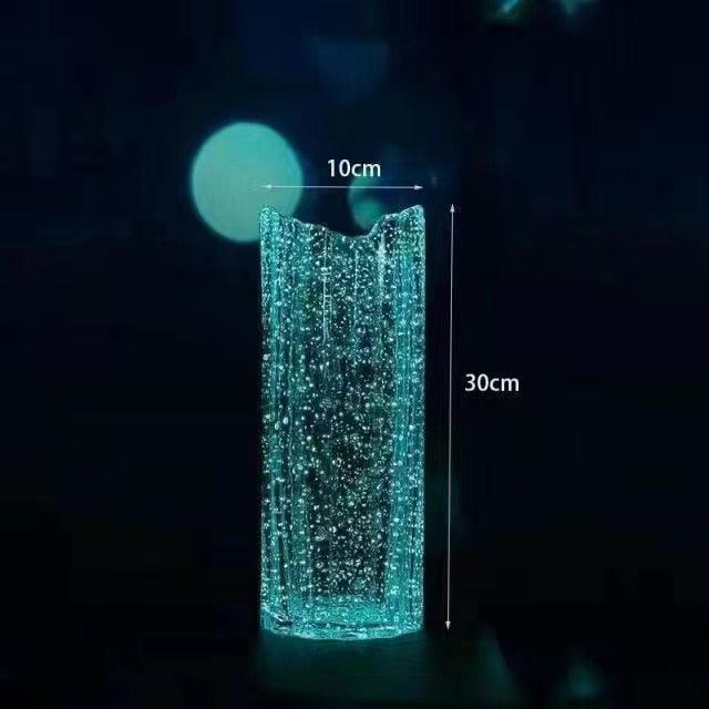 Glowing Glass Vase with Solar-Powered Luminescence