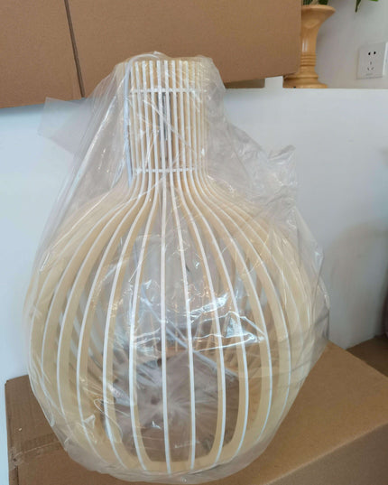 Nordic Elegance Wooden Pendant Light in Soft Shades