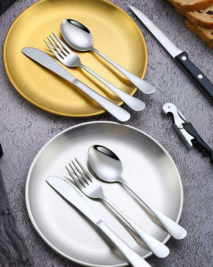 Compact Picnic Dining Set for Two - Durable Stainless Steel with Colorful Cloth Kit