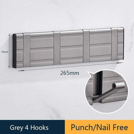 Stylish Grey Aluminum Wall Hooks for Modern Home Organization