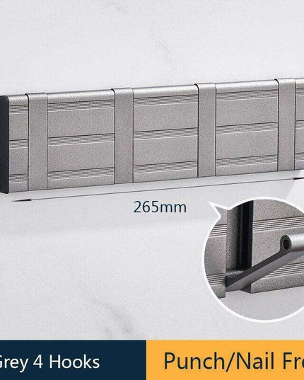 Stylish Grey Aluminum Wall Hooks for Modern Home Organization