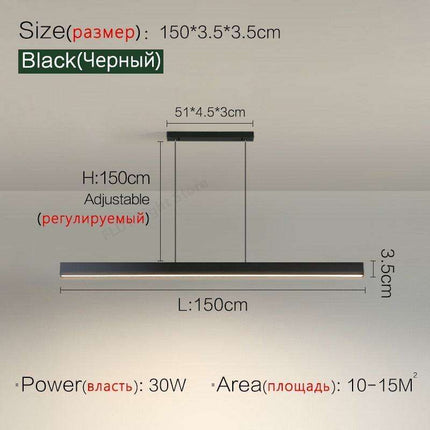 Contemporary LED Hanging Light Fixture for Dining, Kitchen, and Office Spaces