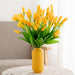 Heads Beautiful Yellow Mini Artificial Tulip Flowers Silk Bouquet