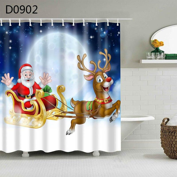 Christmas Tree Festive Shower Curtain Set