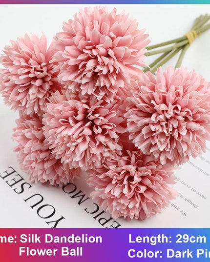 Chic Silk Dandelion Floral DIY Home Decoration Set - Elegant and Versatile